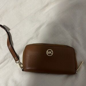Michael Kors Tan Leather Wristlet